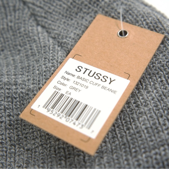 Stussy Streetwear Cuffed Knit Beanie Gray One Size Brand New With Tag Authentic - Picture 3 of 4